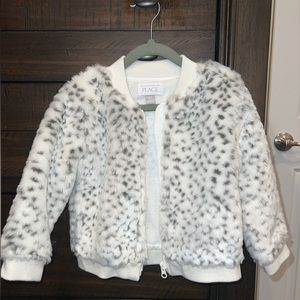 Black & white fur coat